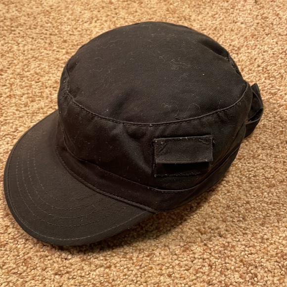 Black Military Style Punk Rock Hat Sm/Md - Picture 2 of 5